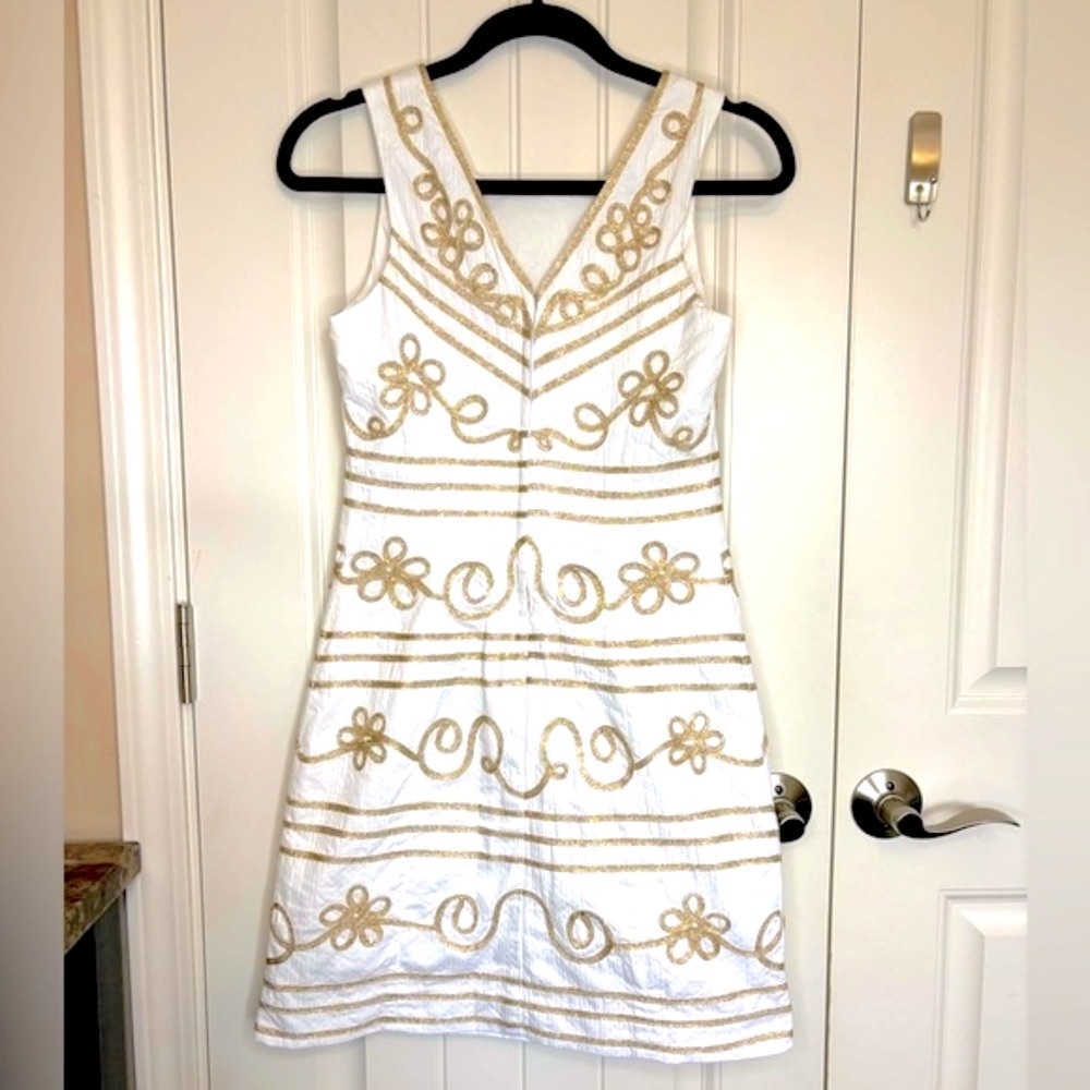 Lilly Pulitzer Lennox Resort White Gold Icing on the Cake Soutache Shift… - Picture 2 of 12